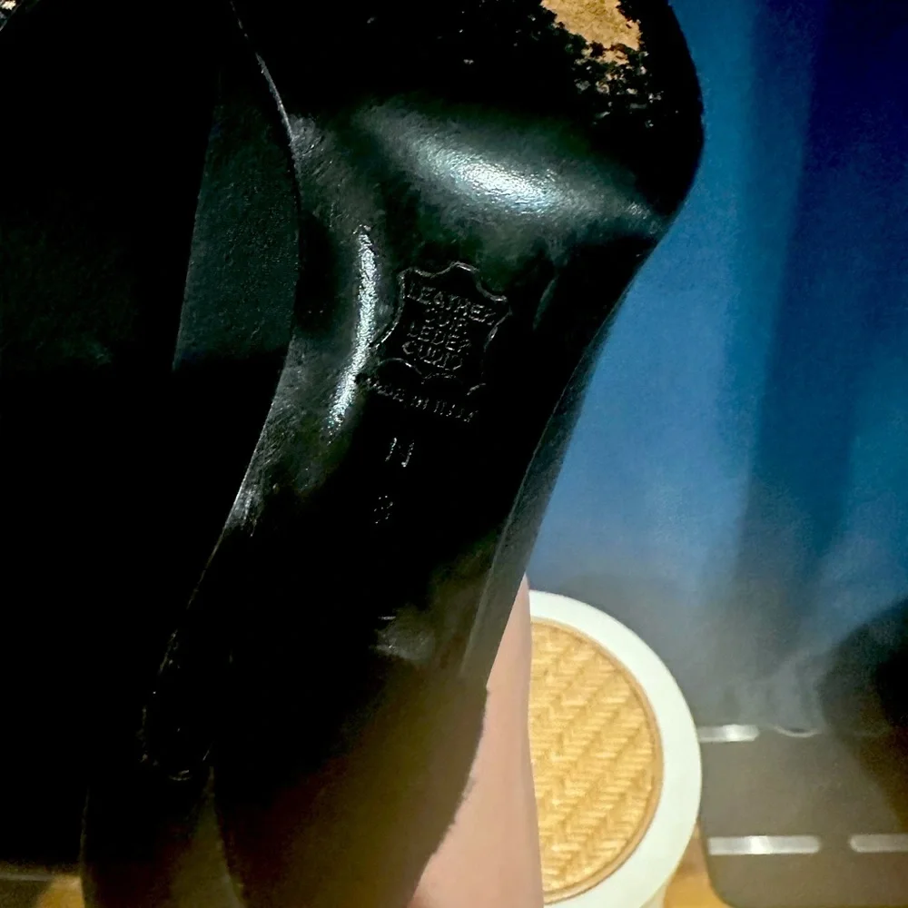 Yes St Laurent YSL Black Leather & Silk Faille Pumps - Sz 8N - Picture 9 of 11